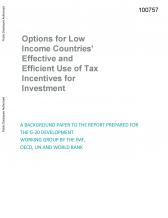 Tax Incentives Background paper PUBLIC